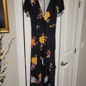Long straight line wrap dress